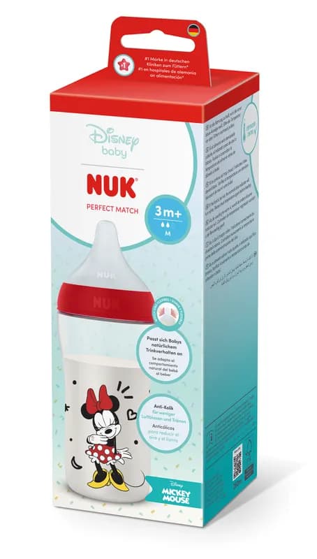 Nuk Pm Bib Pp Tc 260ml Minnie Tet.Si 3+ Flux M