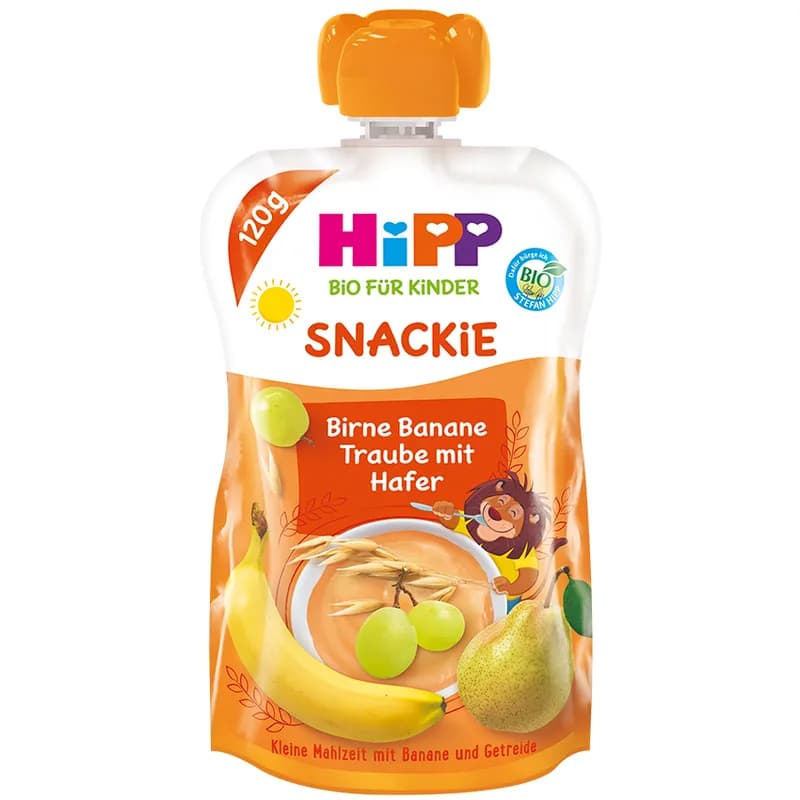 Hipp Snackie Pere, Banane Si Struguri Cu Ovaz 120