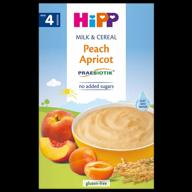 Hipp Lapte & Cereale Cu Piersici Si Caise 250gr