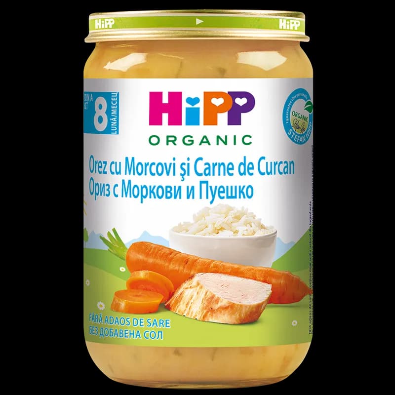 Hipp Meniu Curcan Cu Orez Si Morcov 220gr