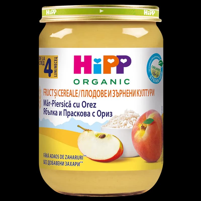 Hipp Fruct&Cereale-Piersica-Mar Cu Orez 190gr