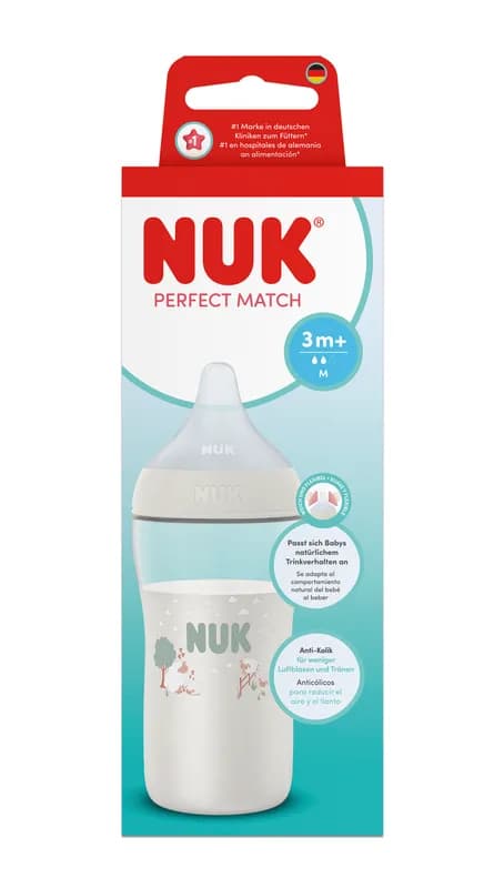 Nuk Pm Bib Pp Tc 260ml Alb Tet.Si 3+ Flux M