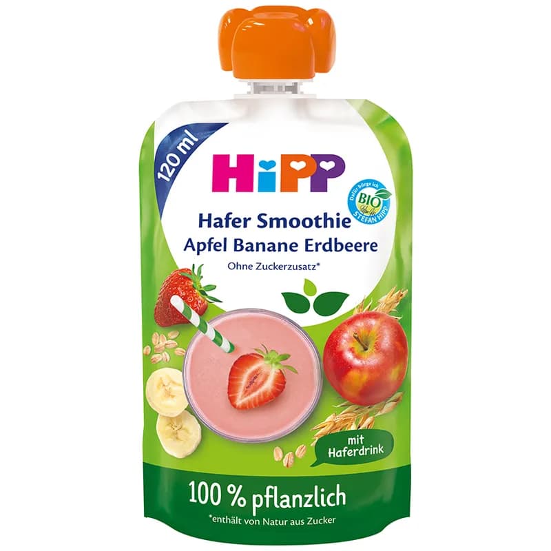 Hipp Smoothie Mere, Banane, Capsuni Cu Ovaz