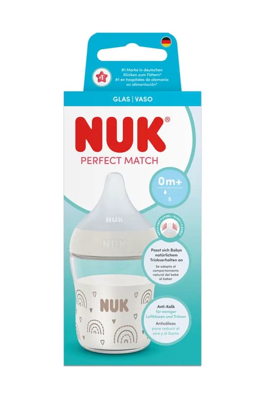 Nuk Pm Bib Sticla Tc 120ml Tet.Si 0+ Flux S