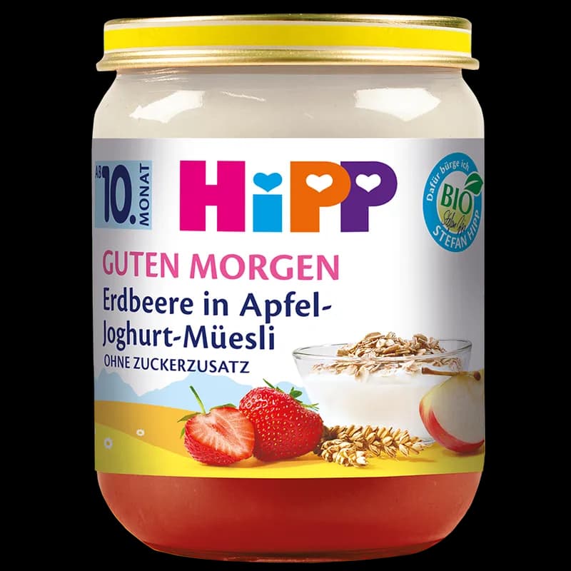 Hipp Buna Dimineata Mere Cu Capsuni, Iaurt Si Mus