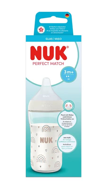 Nuk Pm Bib Sticla Tc 230ml Tet.Si 3+ Flux M